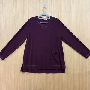 Elegant Women's Long Sleeve Top in Deep Purple